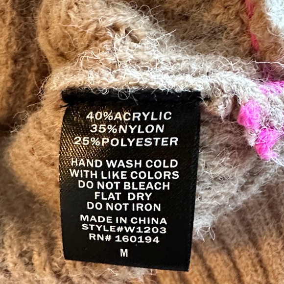 By Together Tan Sweater with Pink Highlights - Picture 8 of 10